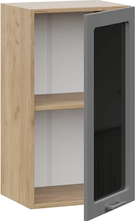 Изображение товара Шкаф навесной для кухни ТриЯ Габриэлла 1ВВ4С с одной дверью (дуб крафт золотой/титан)