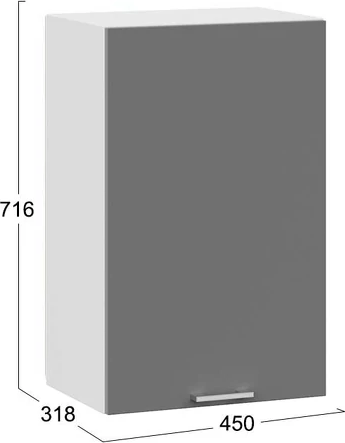 Изображение товара Шкаф навесной для кухни ТриЯ Габриэлла 1ВВ5 с одной дверью (белый/титан)
