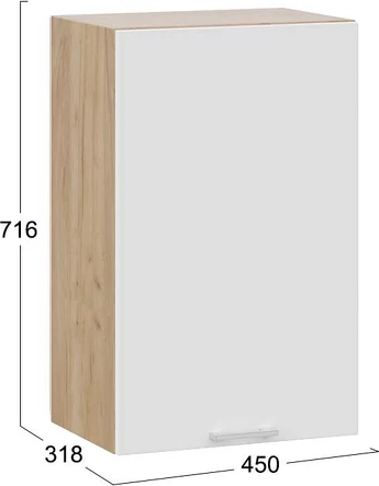 Изображение товара Шкаф навесной для кухни ТриЯ Габриэлла 1ВВ5 с одной дверью (дуб крафт золотой/сноу)