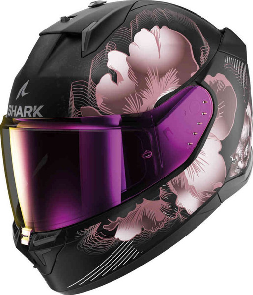 Изображение товара Мотошлем Shark Helmets D-SKWAL 3 Mayfer Mat HE0927E-KVQ-XS (XS, черный/фиолетовый/золотой)