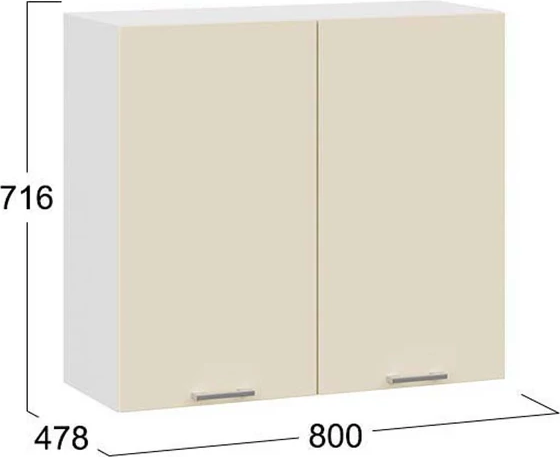 Изображение товара Шкаф навесной для кухни ТриЯ Габриэлла 1ВВ8 с двумя дверьми (белый/крем)