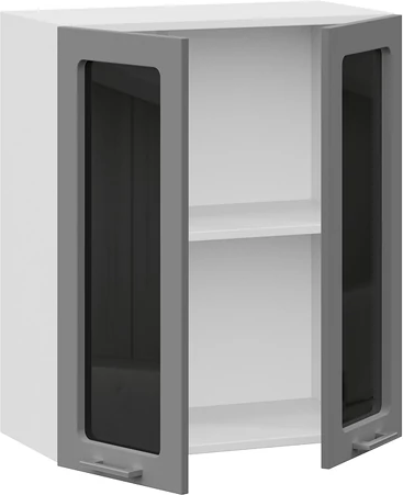 Изображение товара Шкаф навесной для кухни ТриЯ Габриэлла 1ВВ6С с двумя дверьми (белый/титан)