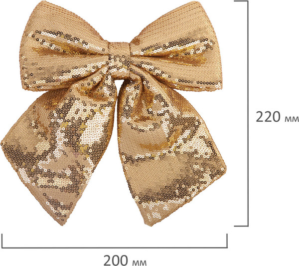 Изображение товара Подвеска новогодняя Золотая сказка Бант с пайетками / 592479 (золотистый)