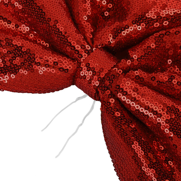 Изображение товара Подвеска новогодняя Золотая сказка Бант с пайетками / 592480 (красный)