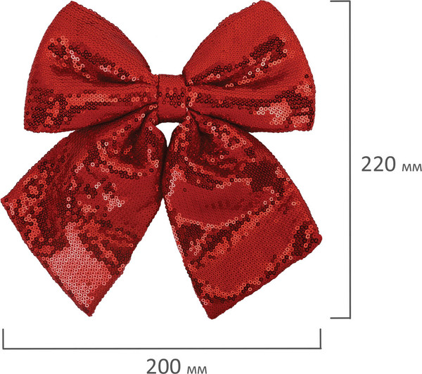 Изображение товара Подвеска новогодняя Золотая сказка Бант с пайетками / 592480 (красный)