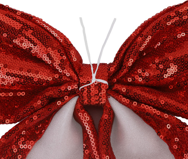 Изображение товара Подвеска новогодняя Золотая сказка Бант с пайетками / 592480 (красный)