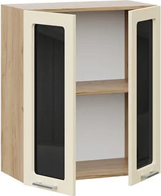 Изображение товара Шкаф навесной для кухни ТриЯ Габриэлла 1ВВ6С с двумя дверьми (дуб крафт золотой/крем)