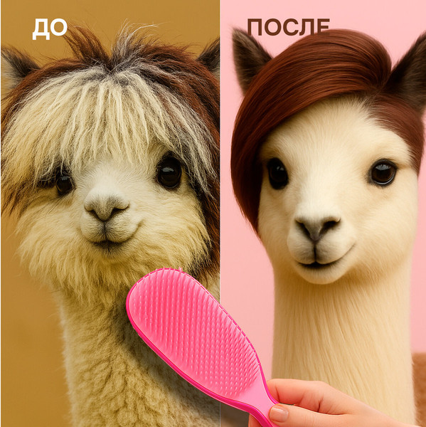 Изображение товара Расческа-массажер Monte Vita 23x6.5см + щетка для чистки / 457428 (розовый)