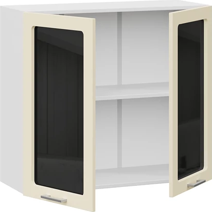 Изображение товара Шкаф навесной для кухни ТриЯ Габриэлла 1ВВ8С с двумя дверьми  (белый/крем)