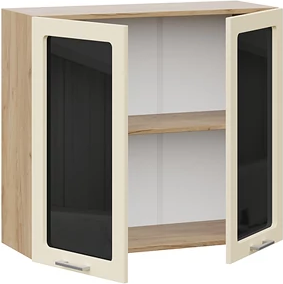 Изображение товара Шкаф навесной для кухни ТриЯ Габриэлла 1ВВ8С с двумя дверьми (дуб крафт золотой/крем)