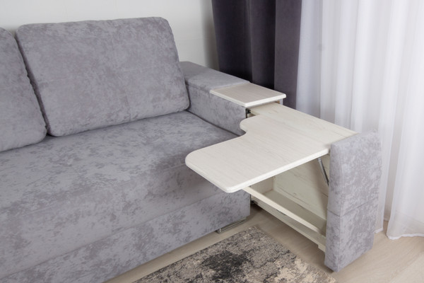 Изображение товара Диван DiArt Бруклин НПБ (велюр Sensey silver/прав/крафт)