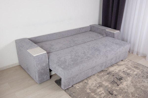 Изображение товара Диван DiArt Бруклин НПБ (велюр Sensey silver/прав/крафт)