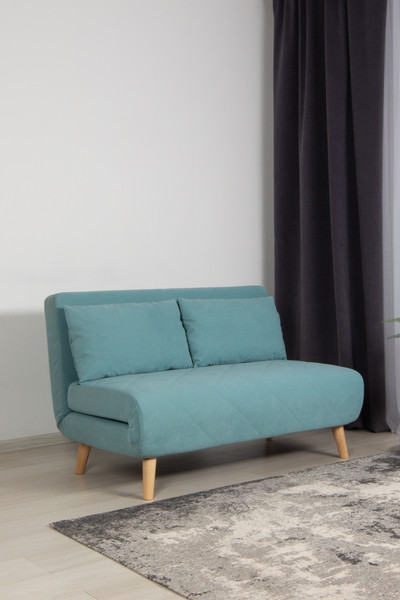 Изображение товара Диван DiArt Элли 1200 (велюр Selfie aquamarine/ножки светлые)