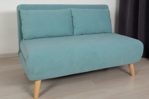 Изображение товара Диван DiArt Элли 1200 (велюр Selfie aquamarine/ножки светлые)