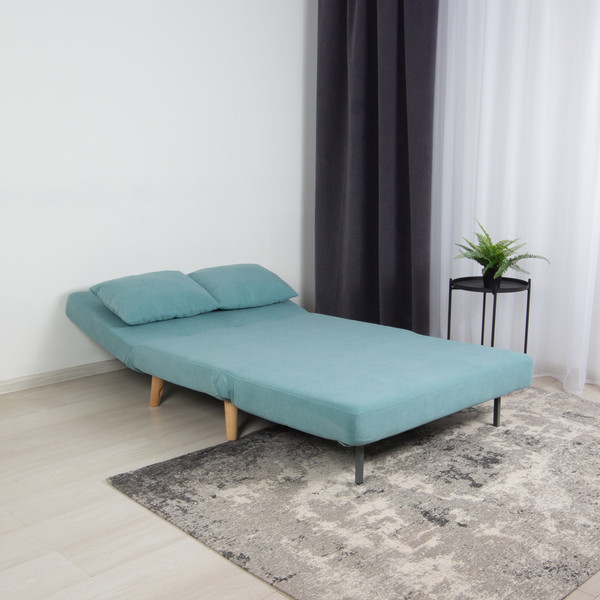 Изображение товара Диван DiArt Элли 1000 (велюр Selfie aquamarine/ножки светлые)