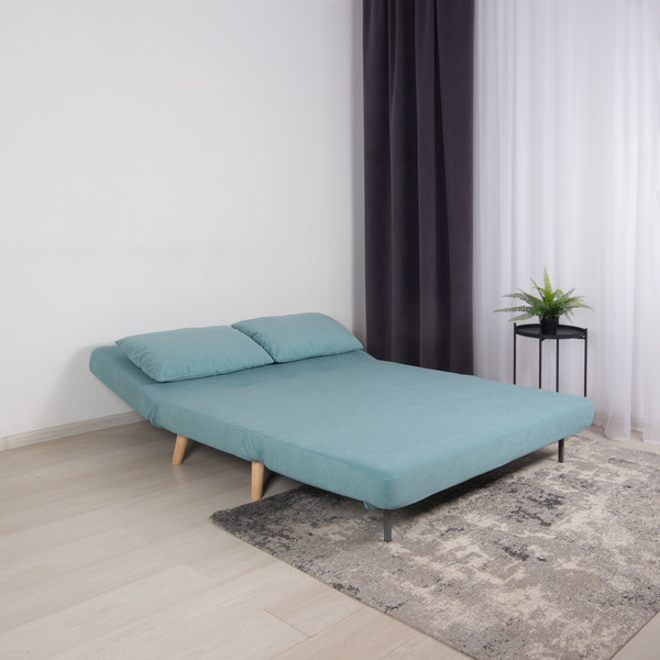 Изображение товара Диван DiArt Элли 1400  (велюр Selfie aquamarine/ножки светлые)