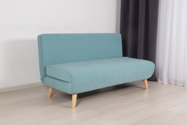 Изображение товара Диван DiArt Элли 1400  (велюр Selfie aquamarine/ножки светлые)