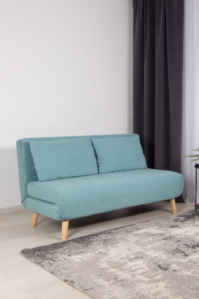 Изображение товара Диван DiArt Элли 1400  (велюр Selfie aquamarine/ножки светлые)