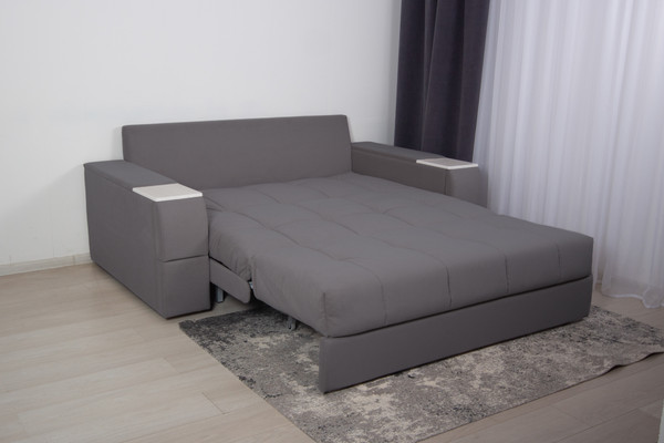 Изображение товара Диван DiArt Джаз 1400 с подлокотниками Бруклин (велюр Selfie grey/прав/крафт)