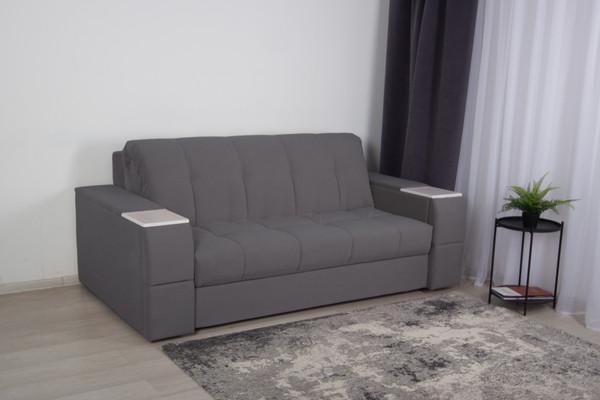 Изображение товара Диван DiArt Джаз 1400 с подлокотниками Бруклин (велюр Selfie grey/прав/крафт)