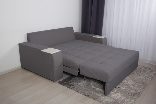 Изображение товара Диван DiArt Джаз 1400 с подлокотниками Бруклин (велюр Selfie grey/прав/крафт)