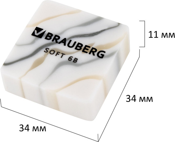 Изображение товара Набор ластиков Brauberg Marble / 272735 (6шт)