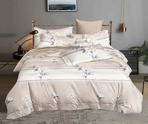 Изображение товара Комплект постельного белья Реноме 2сп Оливковая коллекция. Простыня на резинке УУ 2300 (поплин)