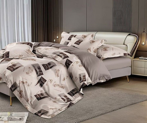 Изображение товара Комплект постельного белья Реноме 2сп Оливковая коллекция. Простыня на резинке УУ 2453 (поплин)