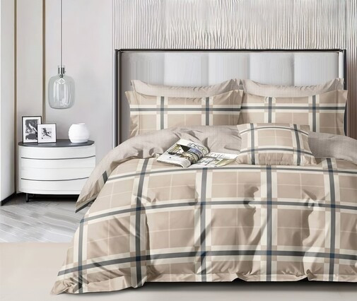 Изображение товара Комплект постельного белья Реноме Евро Оливковая коллекция. Простыня на резинке УУ 2040 (поплин)