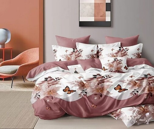 Изображение товара Комплект постельного белья Реноме Евро Оливковая коллекция. Простыня на резинке УУ 879 (поплин)