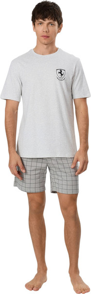 Изображение товара Комплект домашней одежды Mark Formelle 591038 (р.88-78-182/188, серый меланж 4306-А/черная клетка на сером)