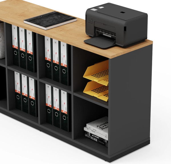 Изображение товара Тумба Crafto Хлоя 04 140x40x75 (графит дуб)