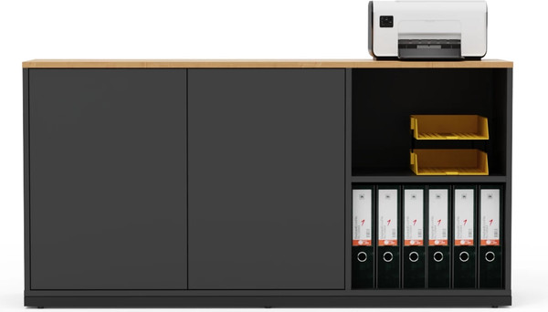 Изображение товара Тумба Crafto Мальта 04 150x40x75 (графит дуб)