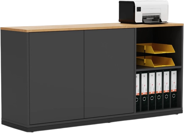 Изображение товара Тумба Crafto Мальта 04 150x40x75 (графит дуб)