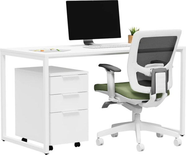 Изображение товара Письменный стол Crafto Тор с тумбой 06 138x70x75 (белый)