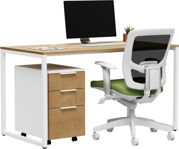 Изображение товара Письменный стол Crafto Тор с тумбой 07 138x70x75 (белый дуб)