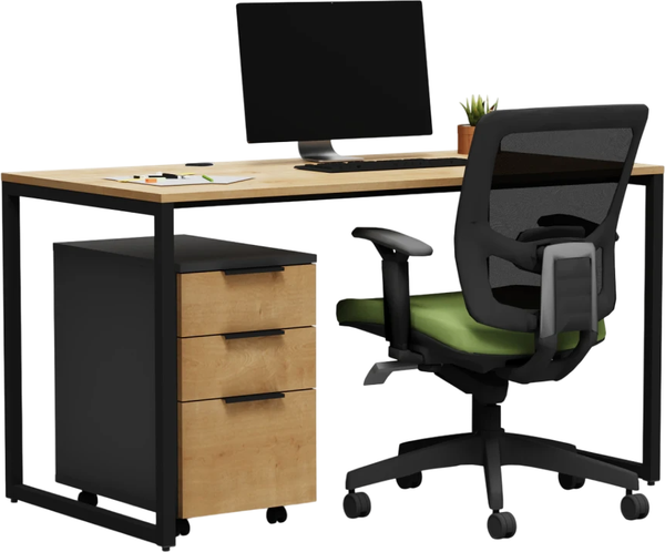 Изображение товара Письменный стол Crafto Тор с тумбой 09 138x70x75 (черный дуб)