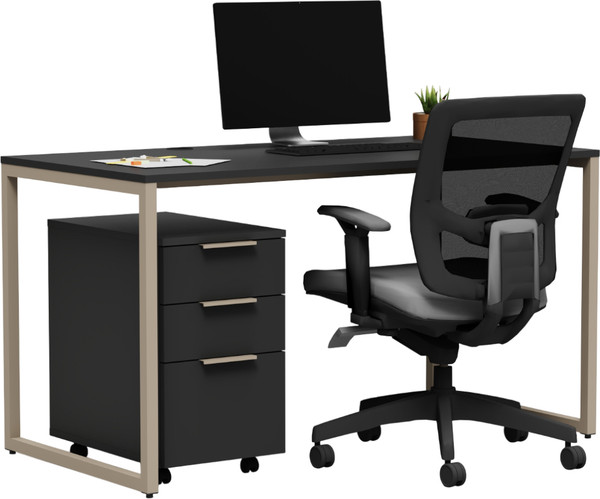 Изображение товара Письменный стол Crafto Тор с тумбой 11 138x70x75 (черный дуб)