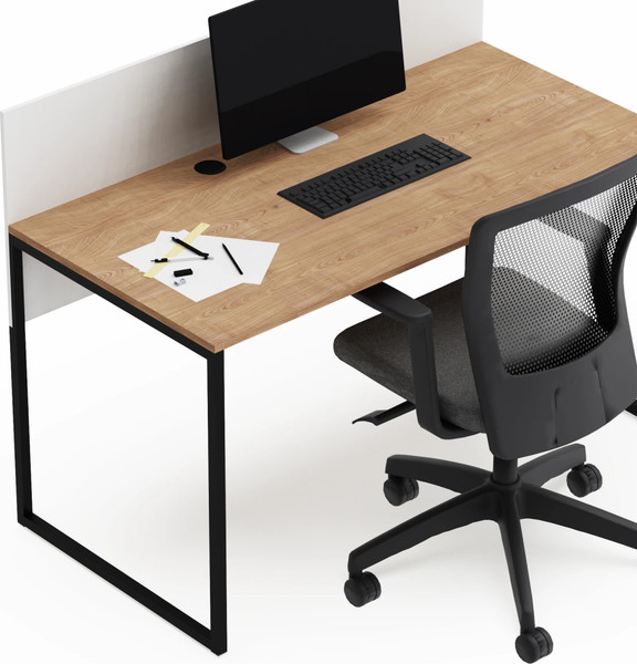 Изображение товара Письменный стол Crafto Тор с экраном 02 138x70x75 (черный/белый/дуб)