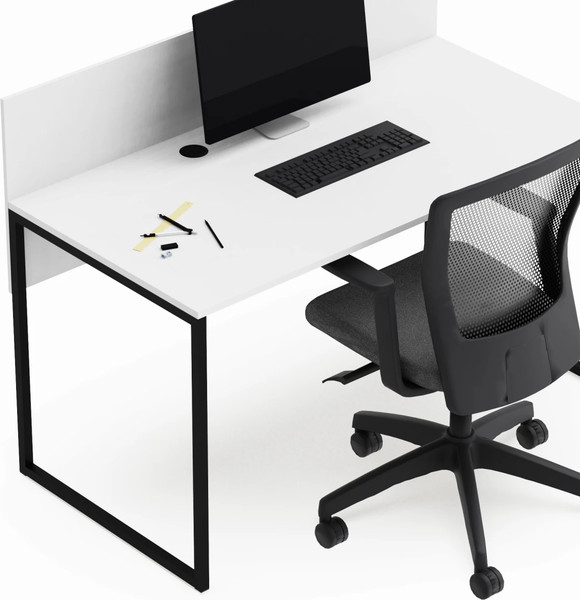 Изображение товара Письменный стол Crafto Тор с экраном 04 138x70x75 (белый/черный)