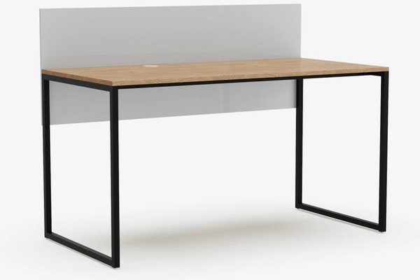 Изображение товара Письменный стол Crafto Тор Хлоя с тумбой 02 178x140x75 (белый/черный/дуб)