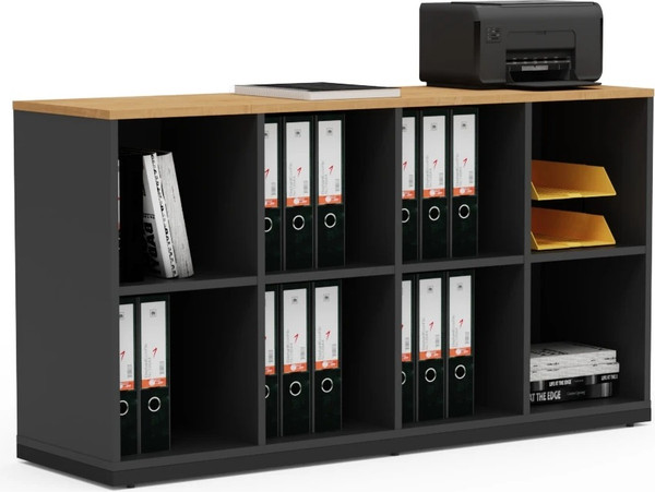 Изображение товара Письменный стол Crafto Тор Хлоя с тумбой 03 178x140x75 (графит/дуб)