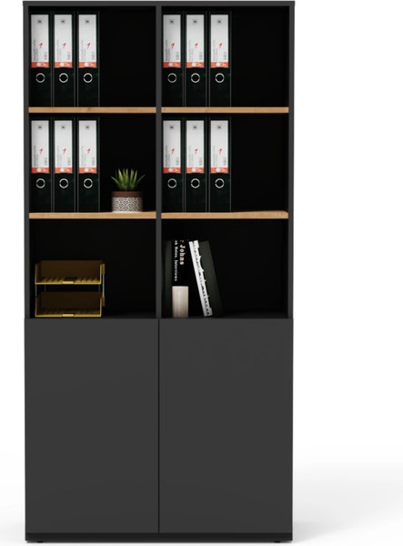 Изображение товара Стеллаж Crafto Сид 03 90x40x181 (графит/дуб)