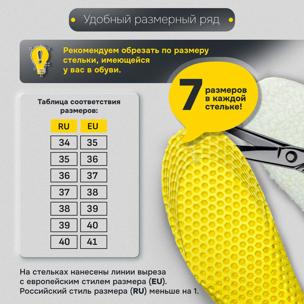 Изображение товара Стельки для обуви Shegra Зимние / 700756 (р.39-45)