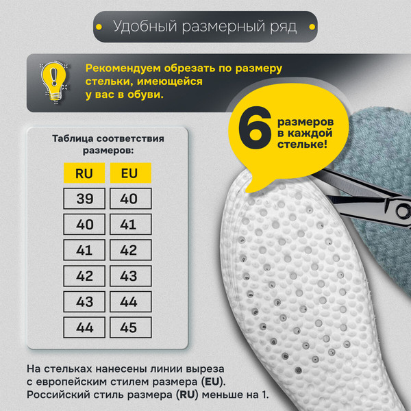 Изображение товара Стельки для обуви Shegra Зимние / 700758 (р.39-44)