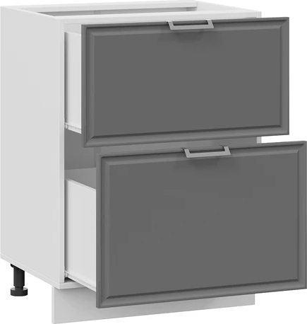 Изображение товара Шкаф-стол кухонный ТриЯ Белладжио с двумя ящиками / 1Н5Я2 (белый/софт графит)