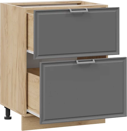 Изображение товара Шкаф-стол кухонный ТриЯ Белладжио 1Н8Я2 с двумя ящиками  (дуб крафт золотой/софт графит)