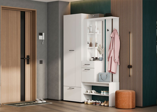 Изображение товара Секция в прихожую SV-мебель Фаворит 2 К (белый)