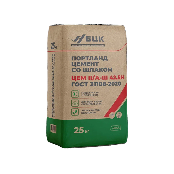 Цемент БЦК Портландцемент ЦЕМ II А-Ш 42.5Н Д20 (25кг, Кричев)