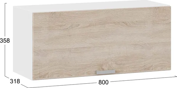 Изображение товара Шкаф под вытяжку ТриЯ Гранита 1В8Г с одной откидной дверью (белый/дуб сонома)